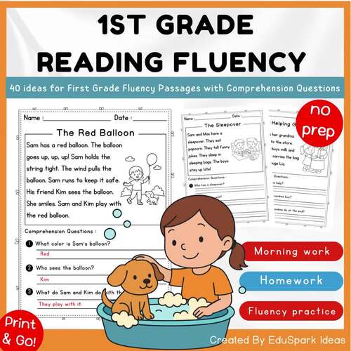 First Grade Fluency Passages with Comprehension Questions – Reading Fluency