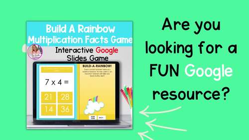 Digital Multiplication Game for Facts Fluency on Google Slides | Rainbow