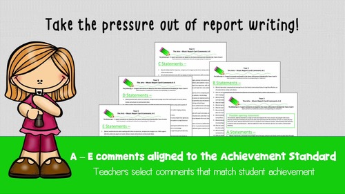 Australian Curriculum Year 3 Music Report Card Comments by Ideacations