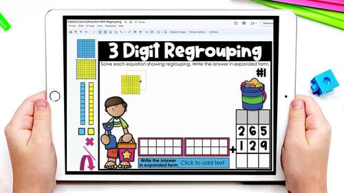 3 Digit Mixed Addition and Subtraction Regrouping 2nd Grade Summer Math ...