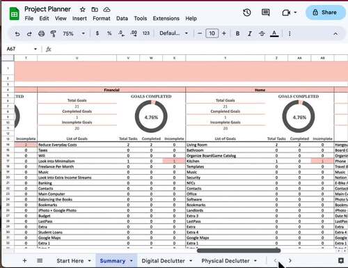 Project Planner Google Sheets Spreadsheet by Mom Money Map | TPT