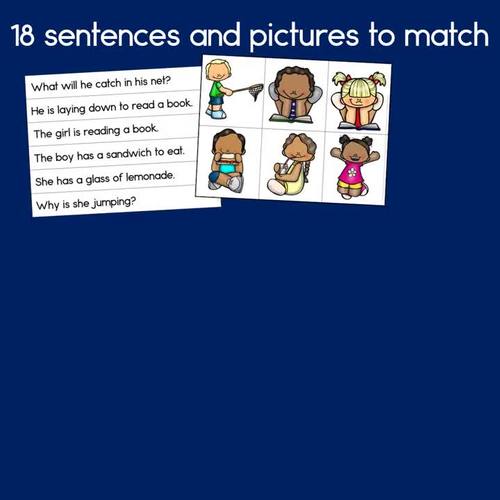 Summer Picnic Sentence Picture Match Reading Center TpT