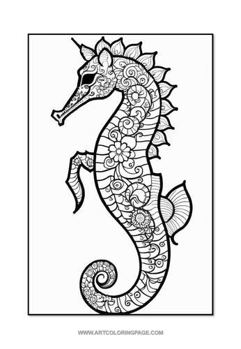 Discover Tranquility with Seahorses Mandala Coloring Vol - 2 | TPT