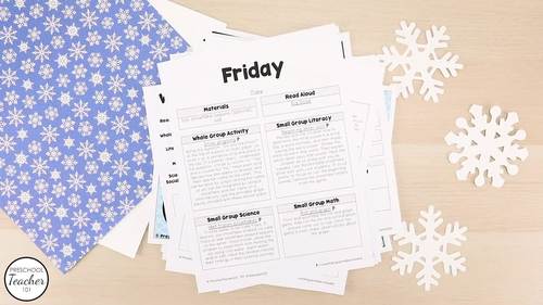 Snowflake Theme Preschool Lesson Plans by ECEducation101 | TpT