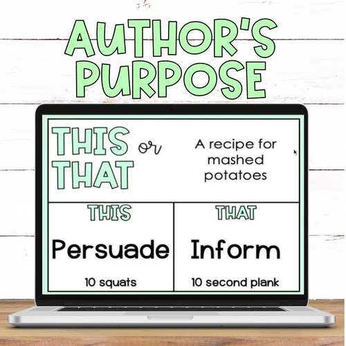 Author's Purpose Activity – Reading ELA
