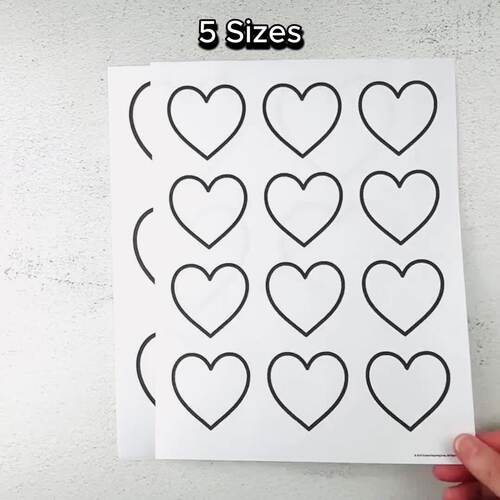 Bold Heart TEMPLATES | 2D Heart Shapes for Tracing, Math & Fine Motor ...