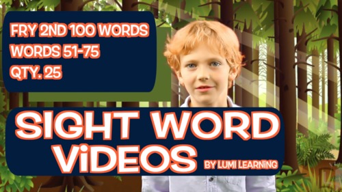 Preview of Fry 2nd 100, Sight Word Videos #51-75: Teach Spelling, Meaning, Usage, & More