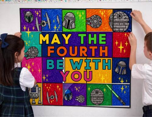May the 4th Be With You Collaborative Poster Star Wars Theme Coloring | SEL