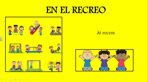 Preview of Distance Learning Special: En el recreo (Verbos) - Video Minilesson+Activities