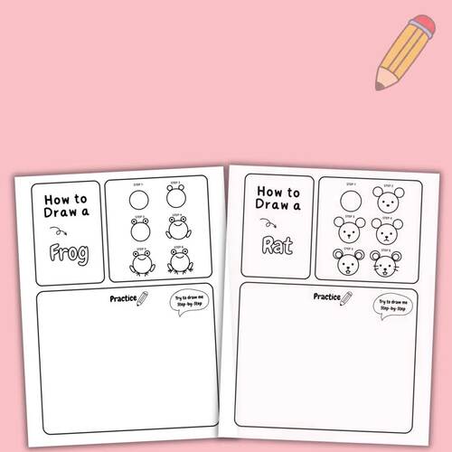 How to Draw Animals Step by Step | Directed Drawing Worksheets for ...