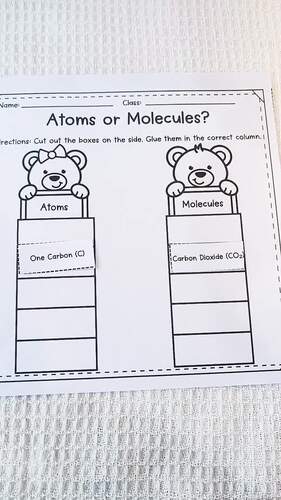 Atoms and Molecules Sort – Cut and Paste Science Activity! by Taketing ...