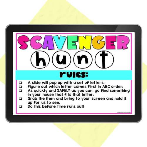 Virtual Morning Meeting Digital Games - Scavenger Hunt - Digital Fun Friday