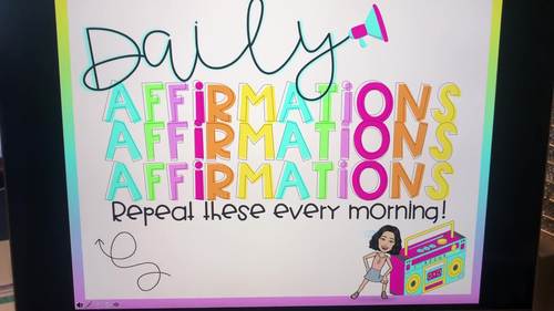Positive Affirmations Slides / PowerPoint by Singing And Teaching