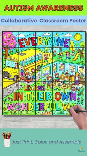 Autism Awareness Collaborative Poster | Everyone Learns Their Own ...