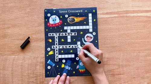 Space Crossword Puzzle for Kids, Crossword Printable Pdf, Solar System ...