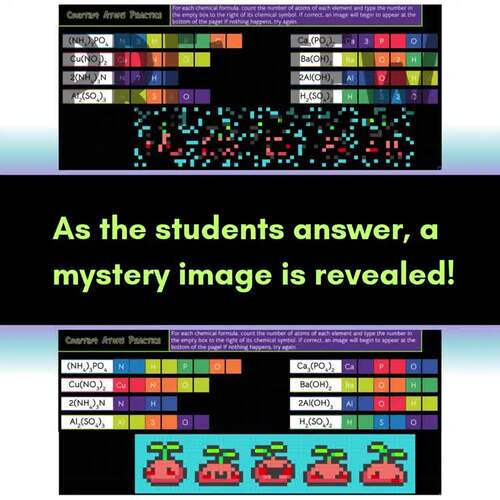 Leveled Counting Atoms Practice⯌Middle School Science⯌Self Checking ...