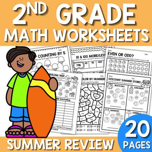 Summer Math Worksheets 2nd Grade | End of Year Review Activities | Fun ...