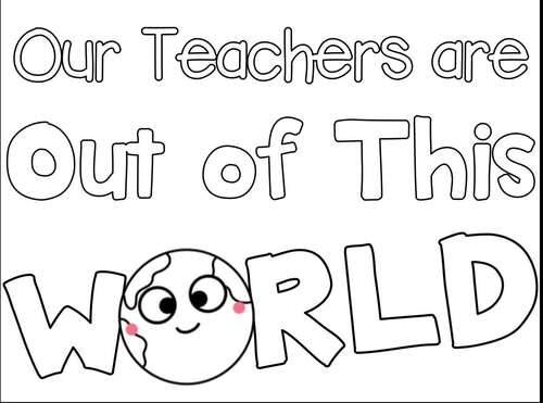 Space-Themed Staff/Teacher Appreciation Bulletin Board & Coloring Pages