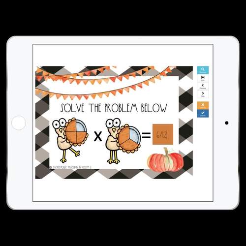Multiplying Fractions BOOM Cards by Teaching in Room 5 | TPT