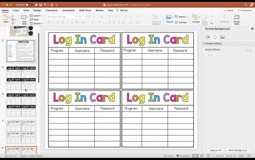 Editable Login Cards - Password Cards Student Organization | TPT