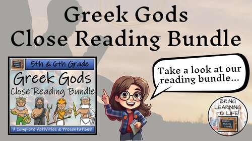 Gods of Ancient Greece Close Reading Activity Bundle | 5th & 6th Grade