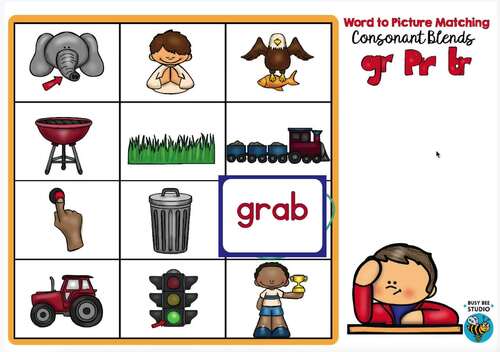 R Blends Game GR PR TR words Boom Cards by Busy Bee Studio | TPT