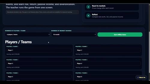 Investing Simulation Game | Financial Literacy | Offline + Online