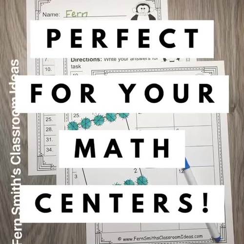 Winter Task Cards Division Single Digit Divisors | TPT