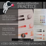 Pointillism & Stippling Demonstration Video with 4 Worksheets