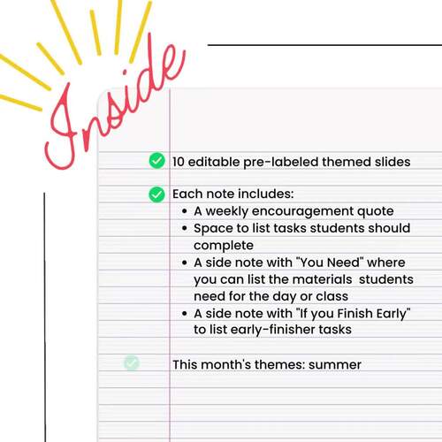 End of the Year Google Slides Template - Digital Daily Agenda Slides June