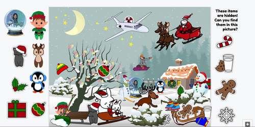 Christmas Find the Hidden Objects Game for Distance Learning (I Spy Game)