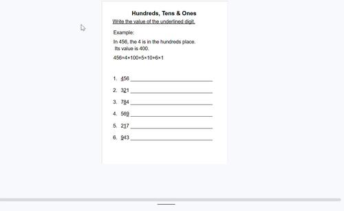 Place Value to Hundreds Tens and Ones -2nd Grade 3 Digit Numbers ...