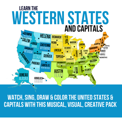 Preview of Western States and Capitals Pack