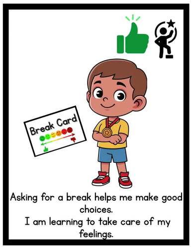 Asking for a Break Social Story | Break Card l Token Board l Visuals l ...