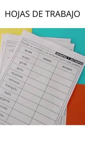 Sinonimos y Antonimos Synonyms Antonyms Spanish Worksheets and Digital ...