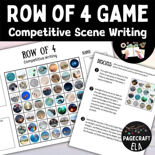 Beach Creative Writing Game for High School Row of 4 Printable Prompt