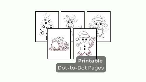 Christmas Dot to Dot Activity Pages, 22 Connect the Dots Coloring ...