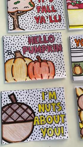 Fall Autumn Cards by Learning with Kiki | TPT