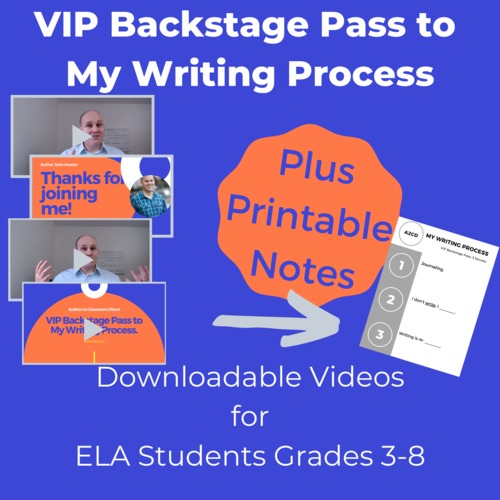 Preview of VIP Backstage Pass to My Writing Process by Author to Classroom Direct TV. VIDEO