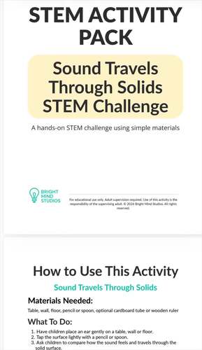 Sound Travels Through Solids STEM Challenge – Engineering Activity for Kids