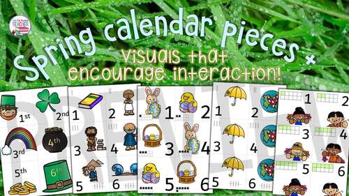 Spring Calendar Numbers By That Fun Reading Teacher TpT