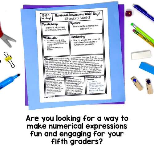 5th Grade Numerical Expressions Worksheets Activities Lessons Guided Math