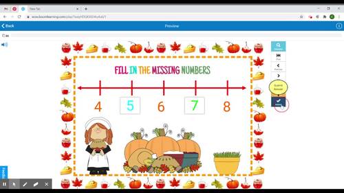 Thanksgiving Math Games Skip Counting on a Number Line Up to 120 Boom Cards