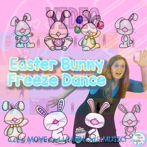 Easter Bunny Freeze Dance, Brain Break, Exercise, Movement Activity