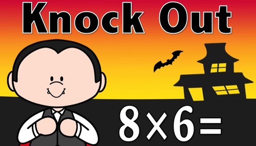 Preview of Knockout: Halloween Multiplication to 50 Knock Out: Class Math Game