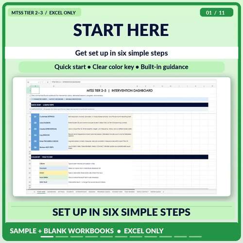 MTSS Tier 2 & 3 Intervention Tracker | RTI Progress Monitoring Excel ...