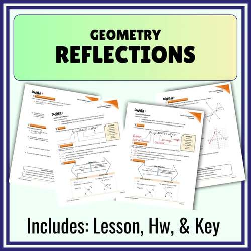 Reflections Guided Notes, Worksheets, & Homework | 9th-11th Grade Geometry