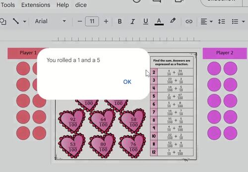Add Fractions and Decimals in 10ths and 100ths Valentine's Day Math ...