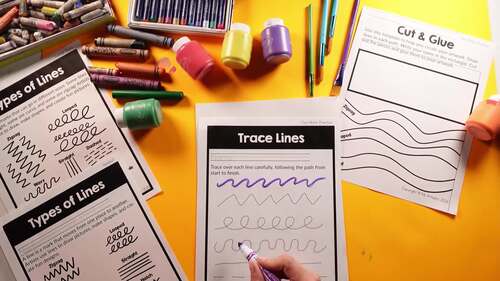 Pre K Types of Lines Art Lesson Line Art Project Kindergarten 1st Grade ...