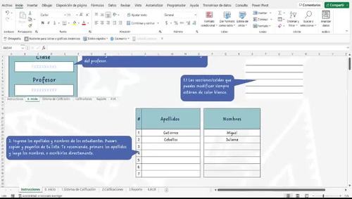 Teacher's Gradebook - ENG - Excel GradeBook by Miguel Antonio Ramirez ...